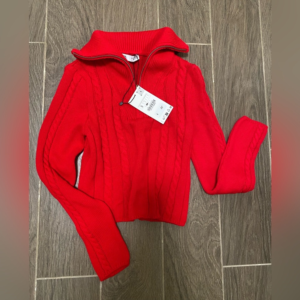 Zara Fiery Red Cowl Neck Sweater